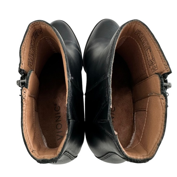 Vionic Madeline Black Leather Block Heel Ankle Booties Women’s Size Size 5 - Picture 9 of 16